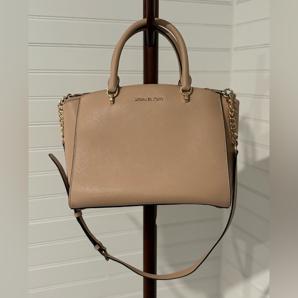 Michael Kors Ellis Leather Satchel Handbag Convertible